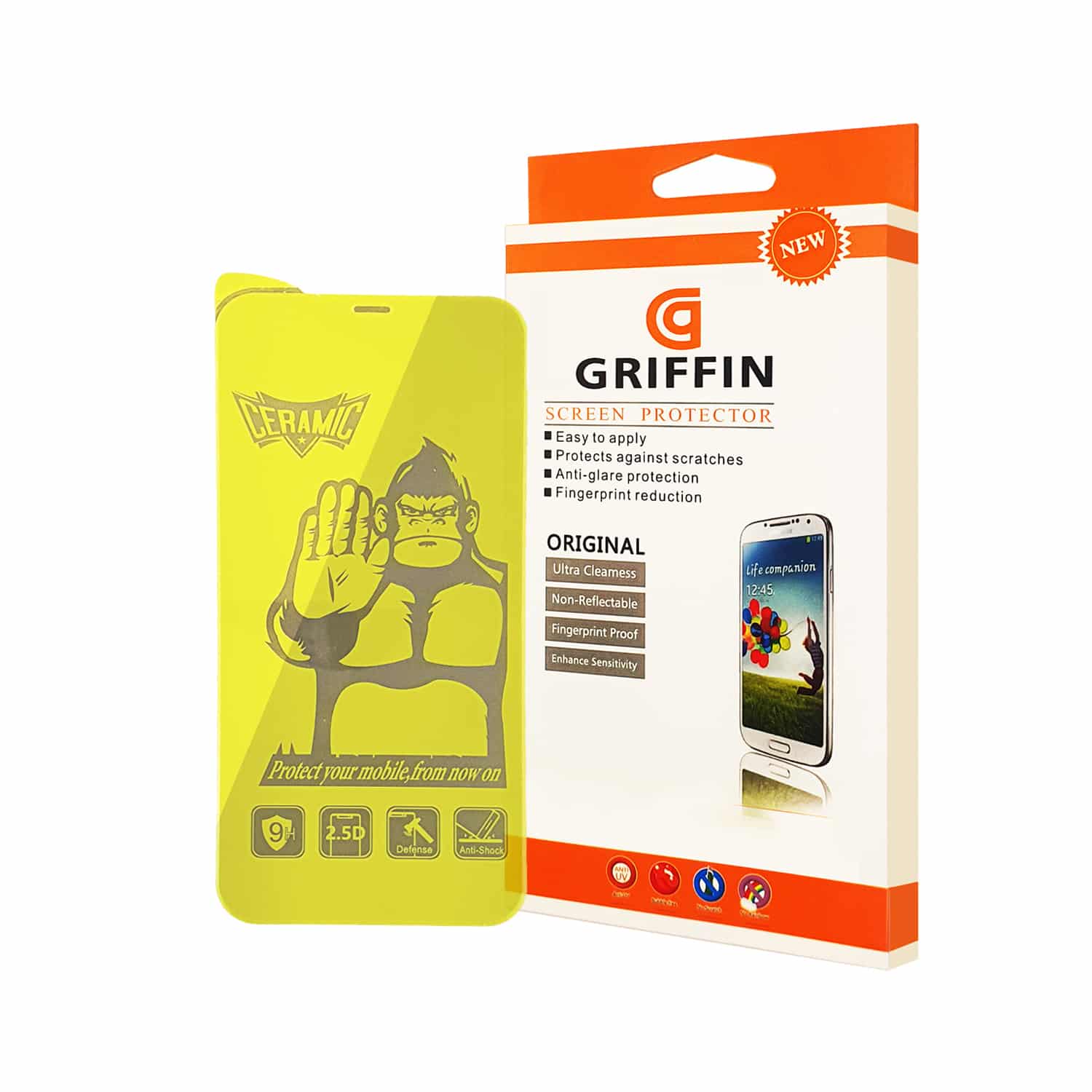 محافظ صفحه نمایش سرامیکی گریفین مدل GRLCRG GN mo مناسب برای گوشی موبایل اپل iPhone 12